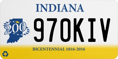 IN license plate 970KIV