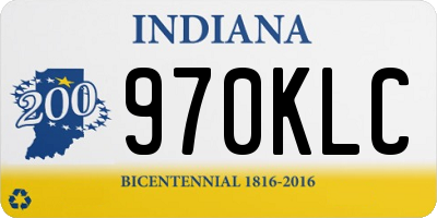 IN license plate 970KLC