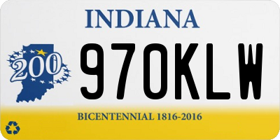 IN license plate 970KLW