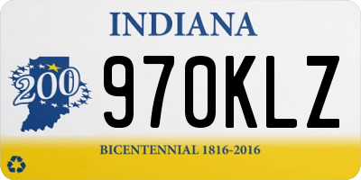 IN license plate 970KLZ