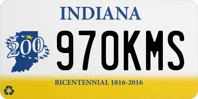 IN license plate 970KMS