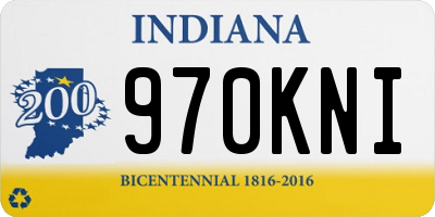 IN license plate 970KNI