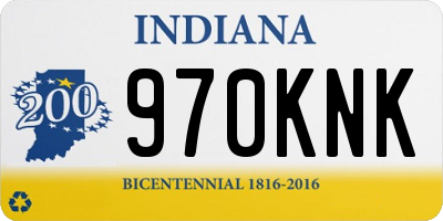 IN license plate 970KNK