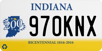 IN license plate 970KNX