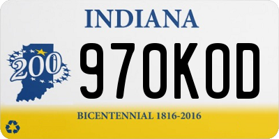 IN license plate 970KOD