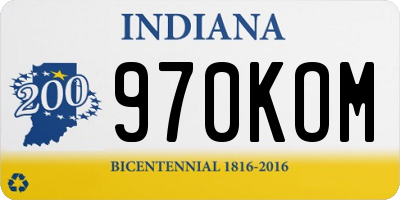 IN license plate 970KOM
