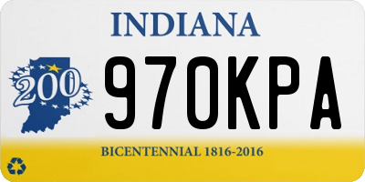 IN license plate 970KPA