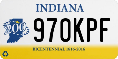 IN license plate 970KPF