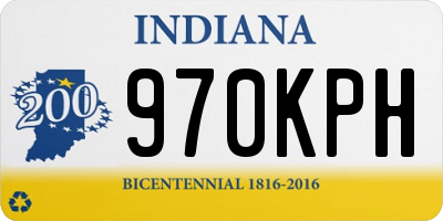 IN license plate 970KPH