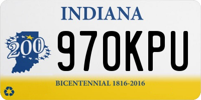 IN license plate 970KPU