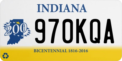 IN license plate 970KQA