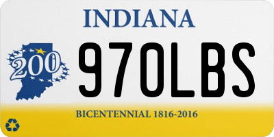IN license plate 970LBS