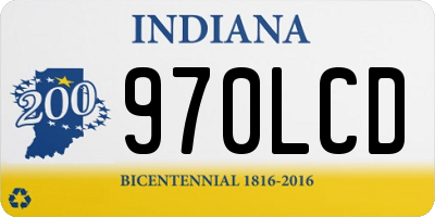 IN license plate 970LCD