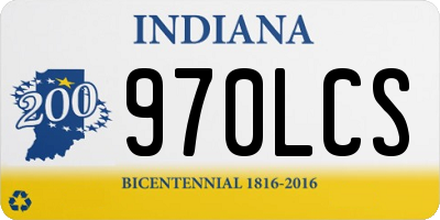 IN license plate 970LCS