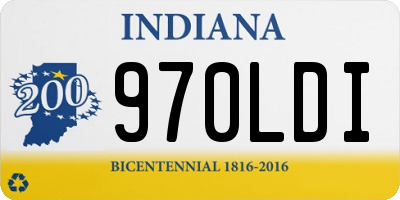 IN license plate 970LDI
