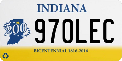 IN license plate 970LEC