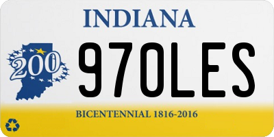 IN license plate 970LES