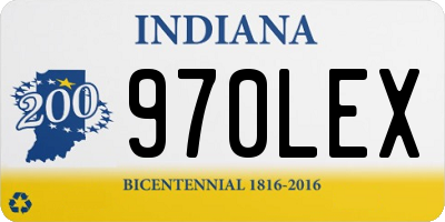 IN license plate 970LEX