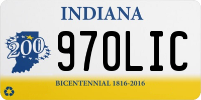 IN license plate 970LIC