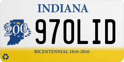 IN license plate 970LID