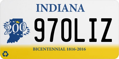 IN license plate 970LIZ