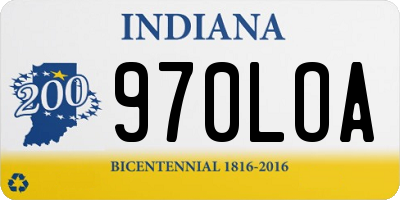 IN license plate 970LOA