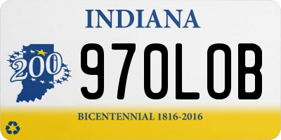 IN license plate 970LOB