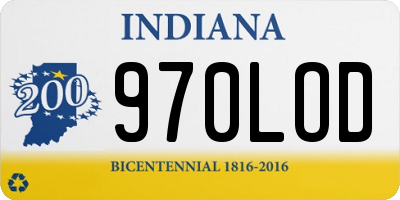 IN license plate 970LOD