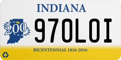 IN license plate 970LOI