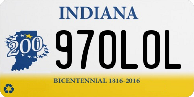 IN license plate 970LOL