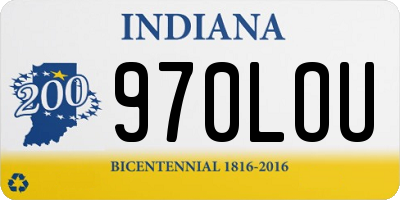 IN license plate 970LOU