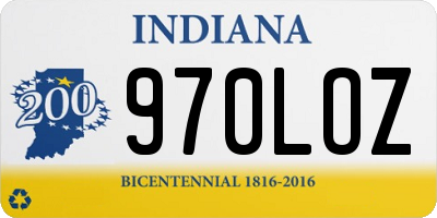 IN license plate 970LOZ