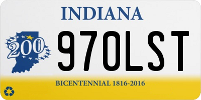 IN license plate 970LST