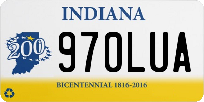 IN license plate 970LUA