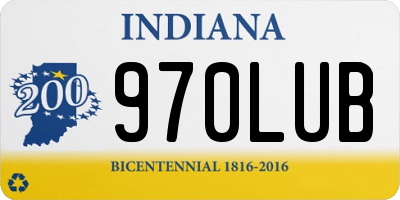 IN license plate 970LUB