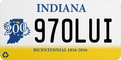 IN license plate 970LUI