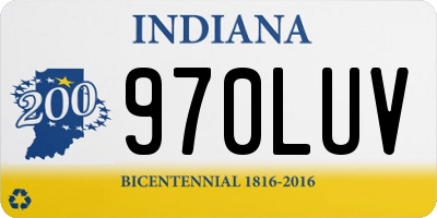 IN license plate 970LUV