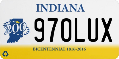 IN license plate 970LUX