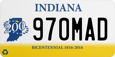 IN license plate 970MAD