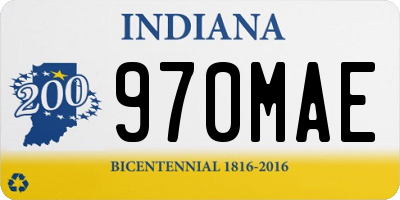 IN license plate 970MAE