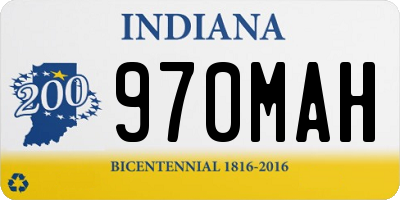 IN license plate 970MAH