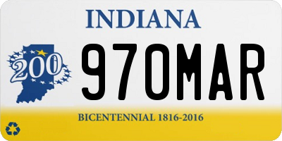IN license plate 970MAR