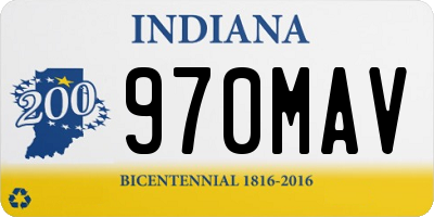IN license plate 970MAV