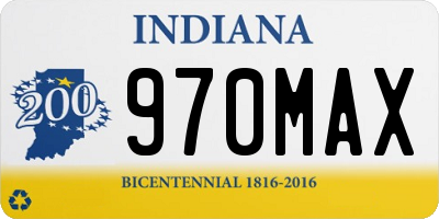 IN license plate 970MAX