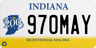IN license plate 970MAY