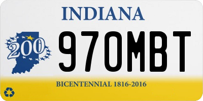 IN license plate 970MBT