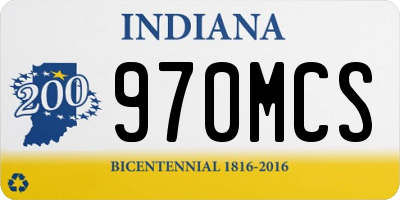 IN license plate 970MCS