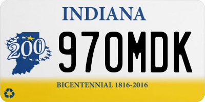 IN license plate 970MDK