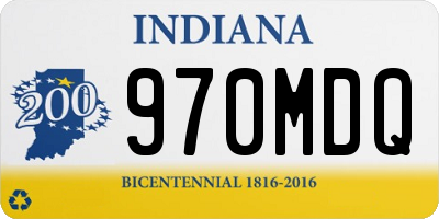 IN license plate 970MDQ