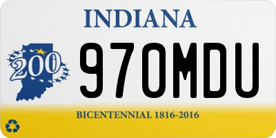 IN license plate 970MDU